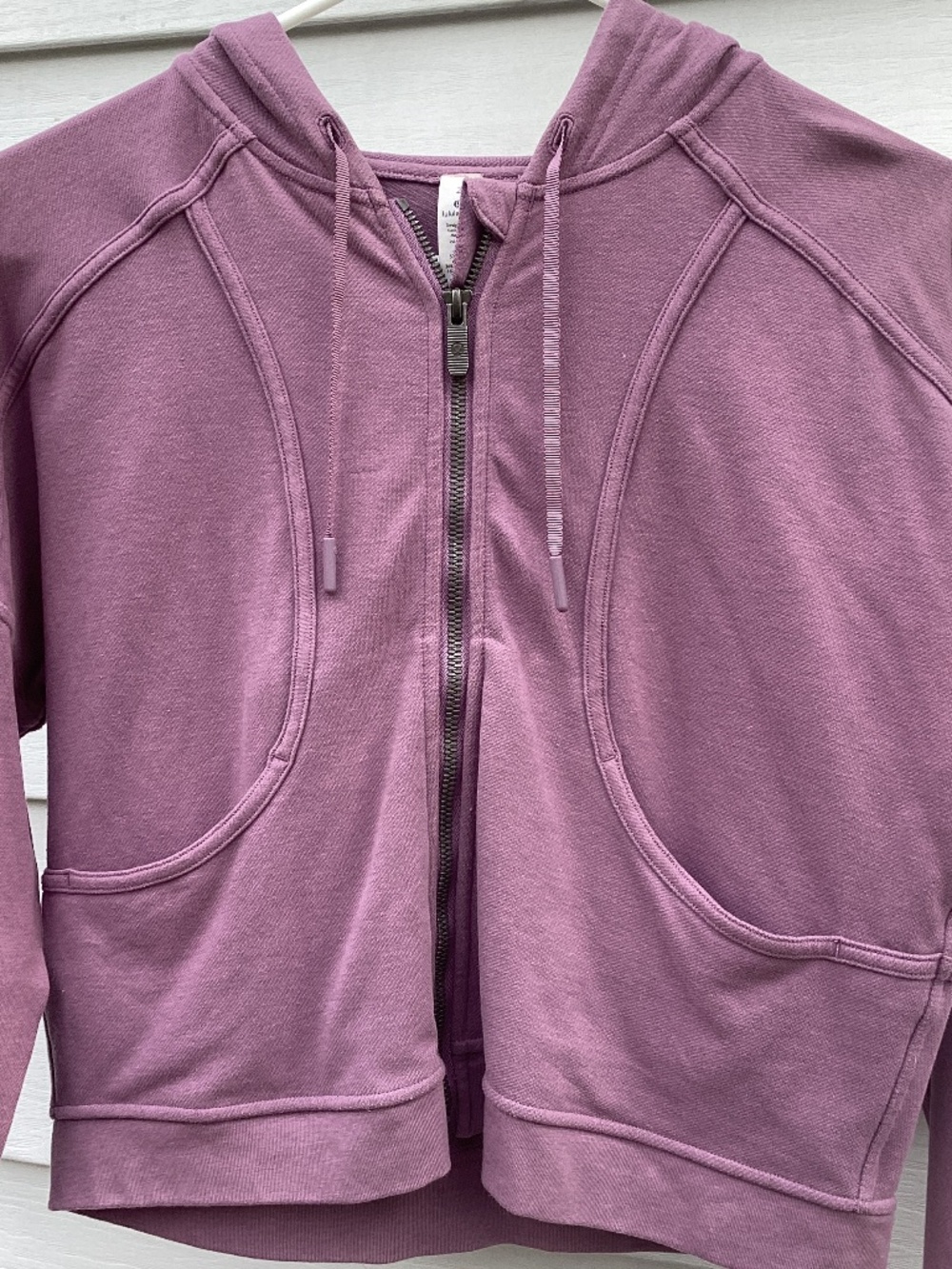 Lululmeon Crop Full Zip Hoodie Sweatshirt Mauve Purple Rose 2 FLAWS